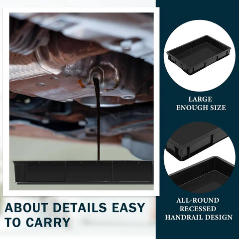 Oil Drain Pan Drip Tray 24 By 15.5 Inch Leak Proof Plastic Catch Pan under vehicle collecting oil spill