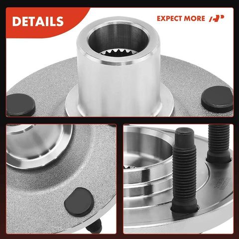 Close-up of Two Front Wheel Bearing And Wheel Hub Kit For Ford Escape 2001 Through 2012, Mazda Tribute 2001 Through 2011, Mercury Mariner 2005 Through 2011 Heavy Duty Front Hub Assembly With Durable Bearings And Easy Install