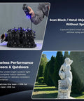Sermoon S1 3D Scanner Top Notch Metrology Grade 0.02mm High Precision scanning black metal object outdoors with blue lasers
