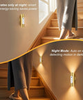 Rechargeable Battery Operated Wall Sconce Set of 2 With Remote Control illuminating staircase at night