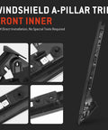 Windshield A-pillar trim molding for Ford Explorer (2011–2019), front inner, black plastic, driver and passenger sides