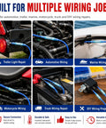 Shop Grade Heat Shrink Butt Connector And T Tap Splice Kit With Heavy Duty Wire Crimper 250 Piece Assorted Terminals 22 To 10 Awg for automotive wiring and trailer light repair.