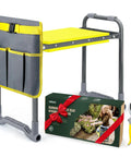 Garden Kneeler And Seat 2 In 1 Heavy Duty With Handles For Seniors Padded Ergonomic Foldable Gardening Stool with tool pouch and box