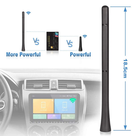 7 Inch Rubber Car Radio Antenna Mast with 18.5cm length comparison, FM AM Vehicle Antenna Replacement for Universal Roof Mounts