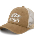 RV Traveler Cap For Road Trips And Camper Vacations, Pilot Style Trucker Hat With Golf Vibe, Easy Care And Portable, brown design