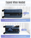 Light Flight 3-piece blue hard-shell luggage set by Amazon with spinner wheels, 20/24/28 in, TSA lock