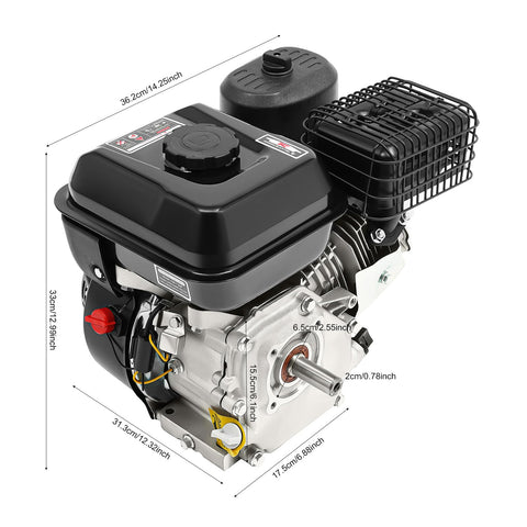 Beefed-Up 212cc 7.5HP 4 Stroke Gas Engine Motor for Mini Bikes and Go Karts with pull start and air-cooled design