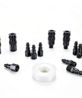 1/4-Inch Air Hose Fittings Kit With Quick Connects And 15-Piece Beefy Heavy-Duty Aluminum Air Coupler And Plug Set, black fittings