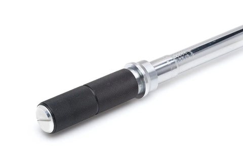 Handle of Beefy 3/8 Inch Drive Micrometer Torque Wrench With Teardrop Head, Adjustable 10 To 100 Ft-Lbs, black finish, chrome shaft
