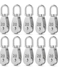 Set Of 10 Pro Grade Heavy Duty Stainless Steel Swivel Pulley Blocks For Wire Rope 7mm, Single Pulley Wheel With 200 Lb Load Capacity, Rust Resistant 304 Stainless, 360 Degree Swivel For Easy Hoisting And Towing, 10-pack