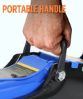 Close-up of portable handle on 2.5 Ton Hydraulic Floor Jack With Low Profile For Sedans And SUVs 3.4 Inch To 15.2 Inch Lift Range Alloy Steel Build.