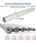 Stainless Steel Conveyor Roller Replacement Part For Woodworking And Industrial Dock Lines, Quiet Operation, Low Vibration, Heavy Duty, Rugged And Abrasion Resistant, Durable Dock Conveyor Wheel For Smooth Goods Transit, 38mm diameter