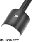Half Round Leather Edge Punch 25mm Strap End Cutter, rust-resistant tool for belts and bags, close-up view
