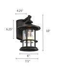 Rustic Cottage Outdoor Wall Light 2 Pack 100W Max 10 Inch Oil Rubbed Bronze Exterior Sconce With Clear Seedy Glass Porch Light dimensions