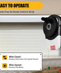 Beefy 110V Roller Door Opener With Two Remotes For Garage And Industrial Shutters Powerful 800N Motor Easy Remote Control System For Home And Commercial Use on white roller door