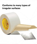 Aluminum Foil Tape 1558HT White For Cold Weather Grip High Tack 2.83 Inch By 50 Yard Five Mil Pack Of One with backing peeled off