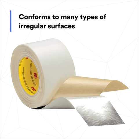 Aluminum Foil Tape 1558HT White For Cold Weather Grip High Tack 2.83 Inch By 50 Yard Five Mil Pack Of One with backing peeled off