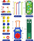Toddler Golf Set With Putting Mat And Cornhole Board For Kids Aged 3 To 5 Includes 4 Lightweight Clubs 10 Balls 2 Holes And Portable Cart