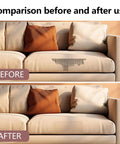 Comparison of couch repair showing Self Adhesive Leather Repair Tape In Classic Black Go To Heavy Duty Vinyl Patch used.
