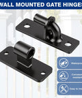 Beefy 6mm Steel Heavy Duty Gate Hinges Two-Pack, 600Lb Per Pair, Wall Mount, Rust Proof E-Coating, shown with waterproof icons
