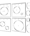 Pro Pick Heavy Duty Circular Inlay Router Template Set For Woodworking Hardwood Crafts Crystal Clear Acrylic Jig Kit sizes and rulers