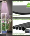 Indoor Hydroponics Tower Grow Kit With LED Grow Light for herbs, vegetables and microgreens, heavy duty metal stand, trellis support
