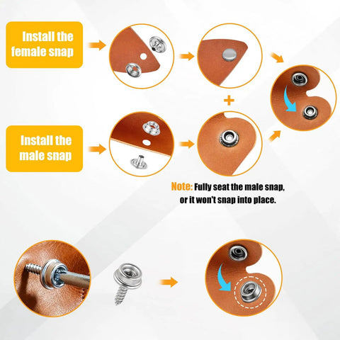 Instructions for using Badass Hand Press Plier With Three Interchangeable Dies And A Massive 120 Piece 15mm Stainless Steel Snap Fastener Kit.