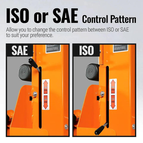 ISO SAE switchable controls on Eight Foot Digging Depth Tractor Backhoe Attachment Heavy Duty With Mechanical Thumb 15 Inch Bucket
