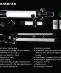 Beginner Kids Telescope With Built In Compass For Super Easy Space Watching And Terrestrial Clues, Refractor Astronomical Scope, 100x Magnification, 400mm Focal Length, Finderscope, Durable Aluminum Tube shown with tripod and eyepieces