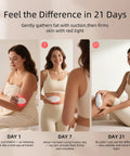 Woman using Three In One Body Sculpting Machine with Vacuum Massage and Red Light Therapy on arm day by day progress.
