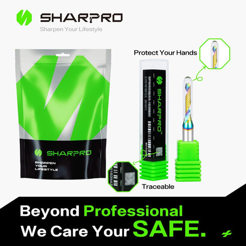 SHARPRO O Upcut Spiral Router Bit with 1/4 in shank and 1/8 in cutting diameter, carbide single flute