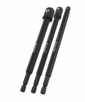 Impact Socket Adapter Set 6 Inch Extension Bar Kit, 3 Piece Set With 1 Quarter Inch, 3 Eighth Inch, And 1 Half Inch Drives, Quick Change Hex Shank With Spring Detent Ball