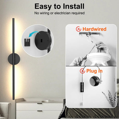 Set Of Two Rechargeable Battery Wall Sconces With Remote Dimming 3000K To 6000K Adjustable Led Light 360 Degree Rotate zero wiring needed for easy installation.