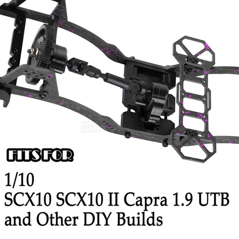 Carbon Fiber LCG Chassis Kit For 1x10 RC Crawler SCX10 SCX10 II Capra 1.9 UTB And Other DIY Builds With Beefed Up Front Mounted Transmission And Lightweight Strength Upgrade