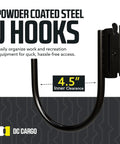 Heavy Duty E Track J Hooks 4.5 Inch Tall 2 Pack For Rail Systems Large Hanging Hooks For Trailers Vans Box Trucks Garage Workshop And Warehouse Use With 400 Lb Working Load Limit And 1,200 Lb Break Strength front view