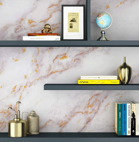 36 Inch By 197 Inch Gold Marble Countertop Contact Paper Waterproof Vinyl Marble Wallpaper Peel And Stick For Kitchen Counters