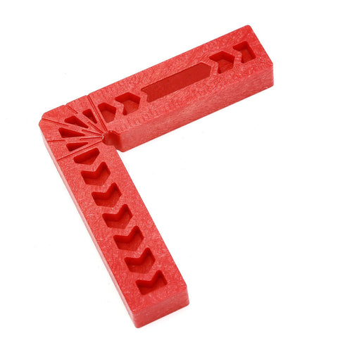 Red plastic Six Piece 4 Inch 90 Degree Positioning Squares Right Angle Clamps For Woodworking Carpenter DIY Projects Corner Tool Set