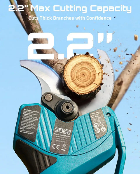 2 In 1 Electric Pole Pruner With 4 Mode Adjustable Cut And 2 Point 2 Inch Diameter, Cordless Pruning Shears Cutting Branch