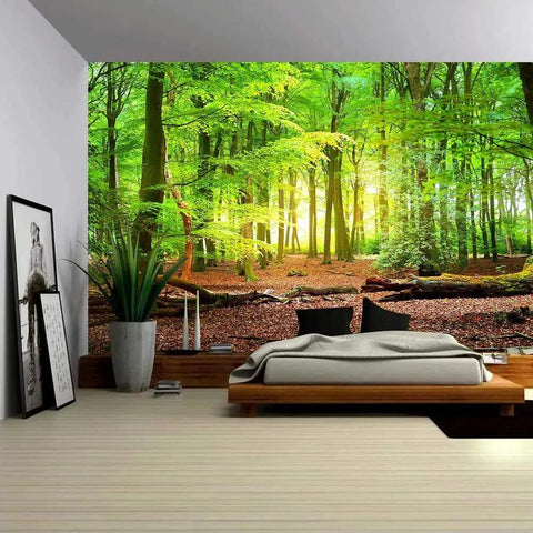 Forest Wall Murals Nine Piece Landscape Tree Wallpaper Set For Bedroom Living Room And Kids Room Decor 195 By 120 Inches Large Nature Vibe