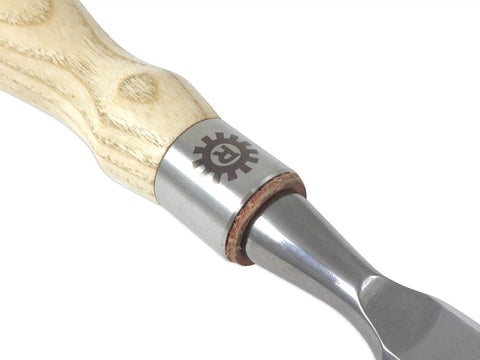 Close-up of 1/2 inch Bevel Edge Chisel One Half Inch (13mm) Woodworking Tool With Pro Grade Hardened Chromium Vanadium Steel, European ash handle