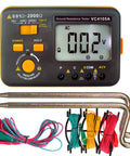 Earth Resistance Tester With 3 Resistance Ranges 20 Ohms, 200 Ohms, And 2000 Ohms, Digital Grounding Meter, backlit LCD, probe cables.