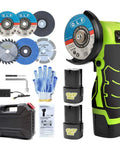 Cordless Angle Grinder Kit With 19500rpm High Speed, No Cords Convenience, 16.8V 2000mAh Batteries, 6 Cutting Discs
