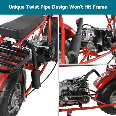 Exhaust Muffler Kit For Predator 212cc And 196cc 224cc Engines Plus Coleman Ct200u Ex Bt200x GX200 installed on mini bike