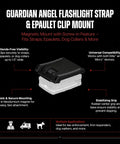 Hands Free Flashlight Strap Mount With Epaulet Clip for Uniform Epaulets and Shoulder Straps Magnetic Mount With Screw In Feature