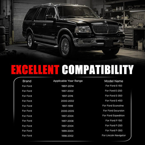 Image of a Lincoln Navigator with excellent compatibility for Upgraded Passenger Side Exhaust Manifold Clamp Repair Kit For 1997 Through 2016 Ford F150 F250 E150 E350 Truck And Lincoln Navigator Bail On Snapped Studs With Premium Iron Hardware Quick Ratchet Fix No Sweat Seal.