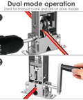 Heavy Duty Drill Powered Wire Stripper Machine For Copper Scrap Recycling And Electrical Work With Hand Crank Backup, showing dual mode operation.