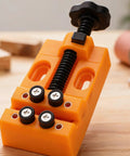 Hand Drilling Vise Set For Beads And Small Parts, Handy 4 Point Clamp With Hand Pin Vise For Jewelry Making, orange plastic clamp