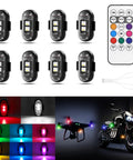 Eight Color Wireless LED Car Lights With Remote Control USB Rechargeable Strobe Kit IP65 Waterproof for vehicles