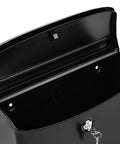 Open view of Locking Wall Mounted Mailbox for Outdoor Use in Black, Tough as Nails Heavy Duty Galvanized Steel, showing interior compartment