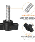 Heavy Duty Plastic Tee Wing Thumb Screws M6 X 20mm Set Of 20 Black T Knobs with zinc plated threaded stud and ergonomic grip.